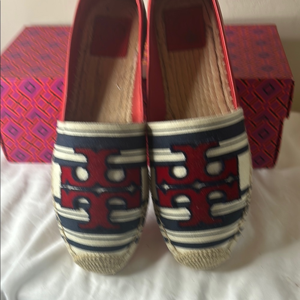 Tory Burch Red and Blue Women's Loafers - Picture 6 of 12